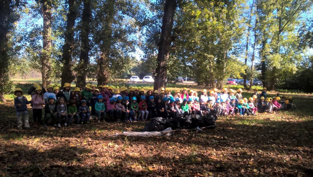 Crianças da Casa da Criança Maria Granado limparam floresta e hastearam bandeira verde