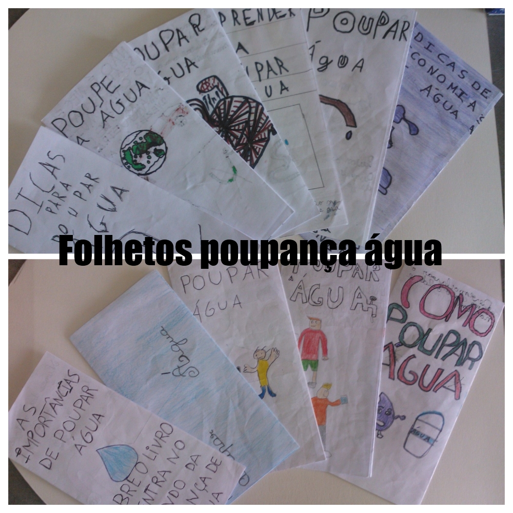Folhetos de sensibilização para poupança de água potável
