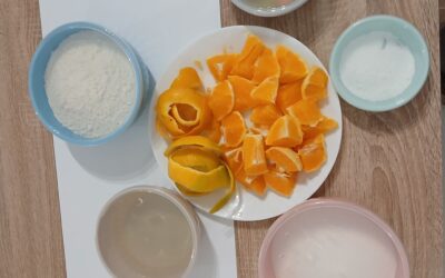 Bolo de cascas de laranja